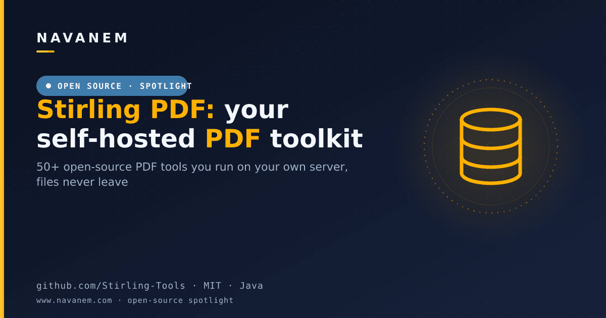 Stirling PDF: the self-hosted, open-source PDF toolkit - cover
